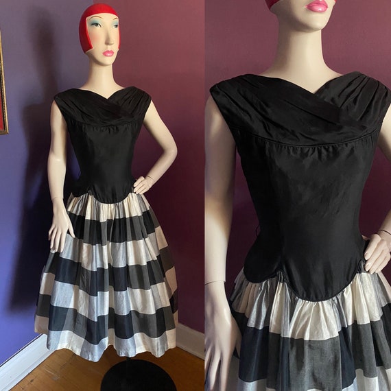 Vintage 1950s Buffalo Plaid Dress M
