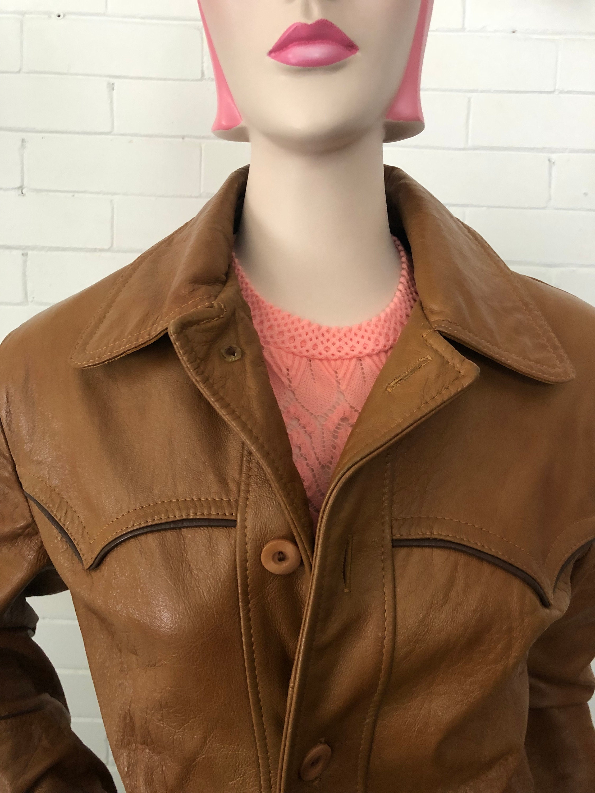 Buy Vintage 1970s Western Leather Jacket M/L Online in India - Etsy
