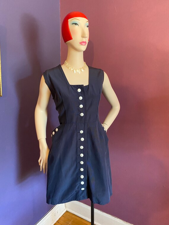 Vintage 1950s Shirt Waist Mini Dress XL - image 2
