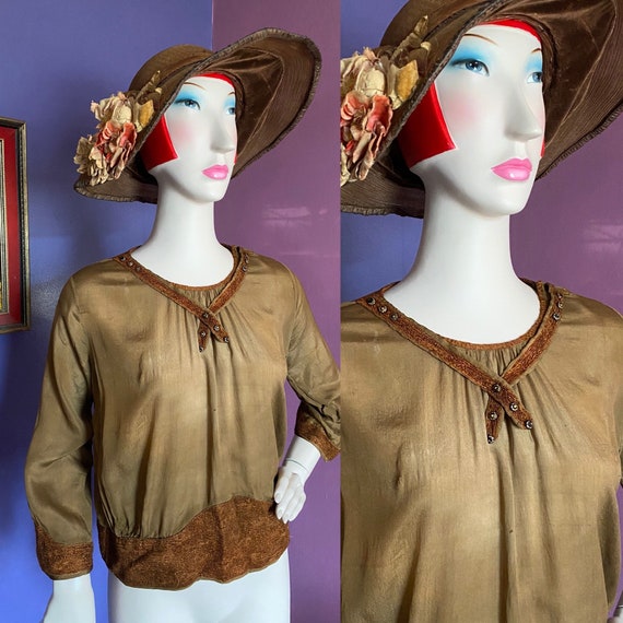 1920s Silk Blouse S M