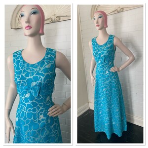 1960s 1970s Aloha Vacation Maxi Dress M