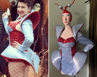 50s Style Pin-Up Space Girl Costume L XL