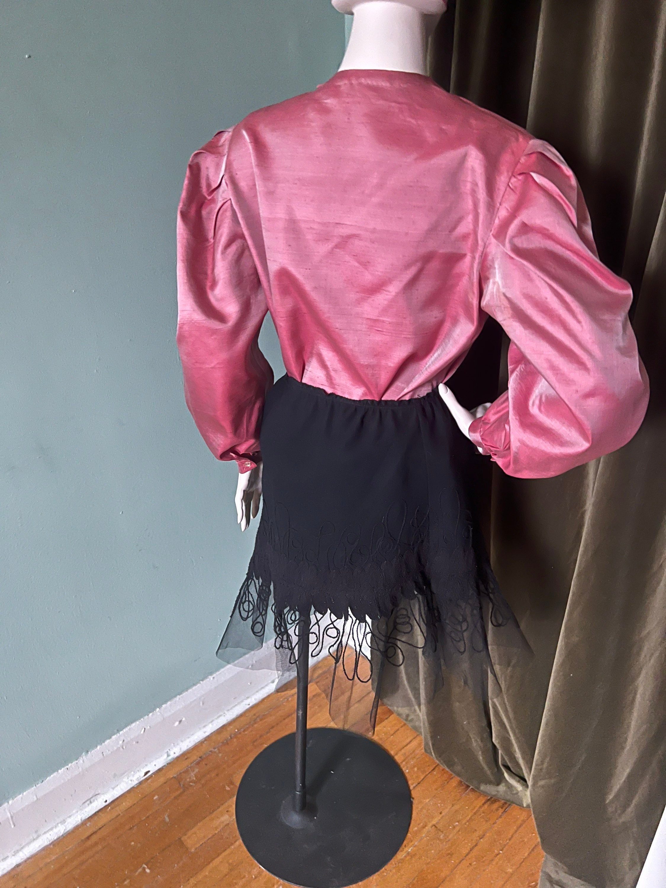 90s Black Embroidered Flared Mini Skirt Mermaid M- XL - Etsy
