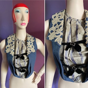 Antique 1880s Bodice Vest  Steampunk XXS
