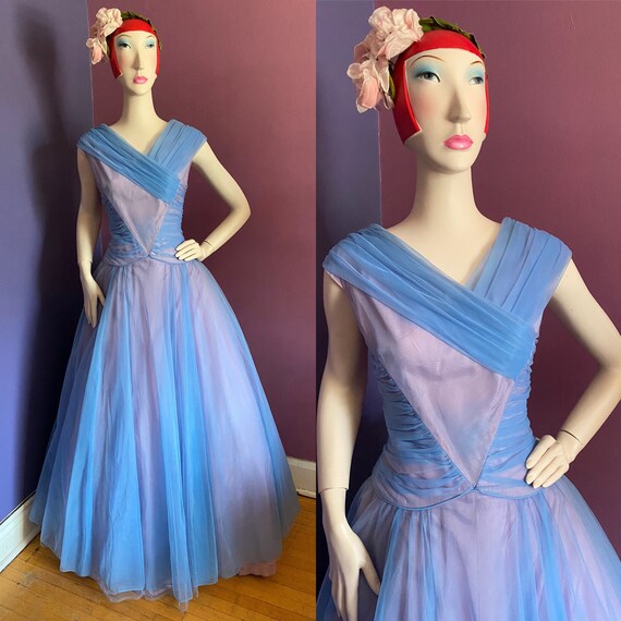 Vintage 1950s Emma Domb Gown Large Volup