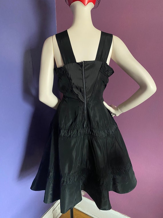 Vintage 1950s Black Taffeta Party Dress Johnathan… - image 4