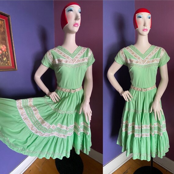 Vintage 1950s Western Patio Dress 