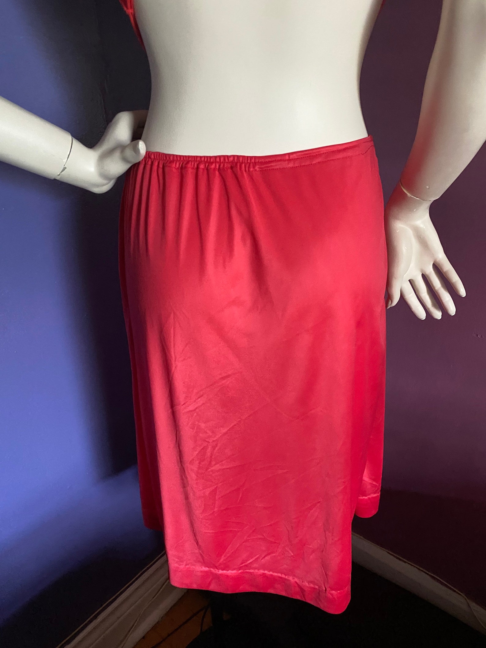 1960s Cherry Red Half Slip M XL Volup Etsy