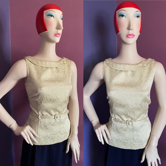 1960s Lurex Vintage Blouse M L