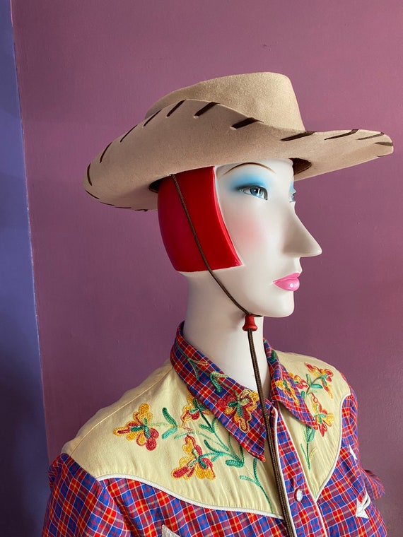 Vintage 1950s Cowboy Hat 21” - image 4