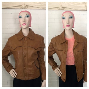 Vintage 1970s Western Leather Jacket M/L