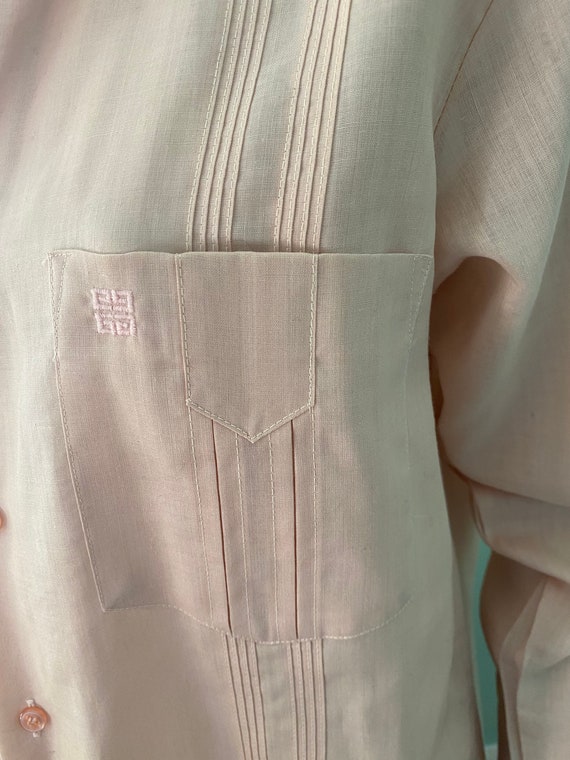 1970s Blush Pink Collared Shirt Givenchy M - image 8