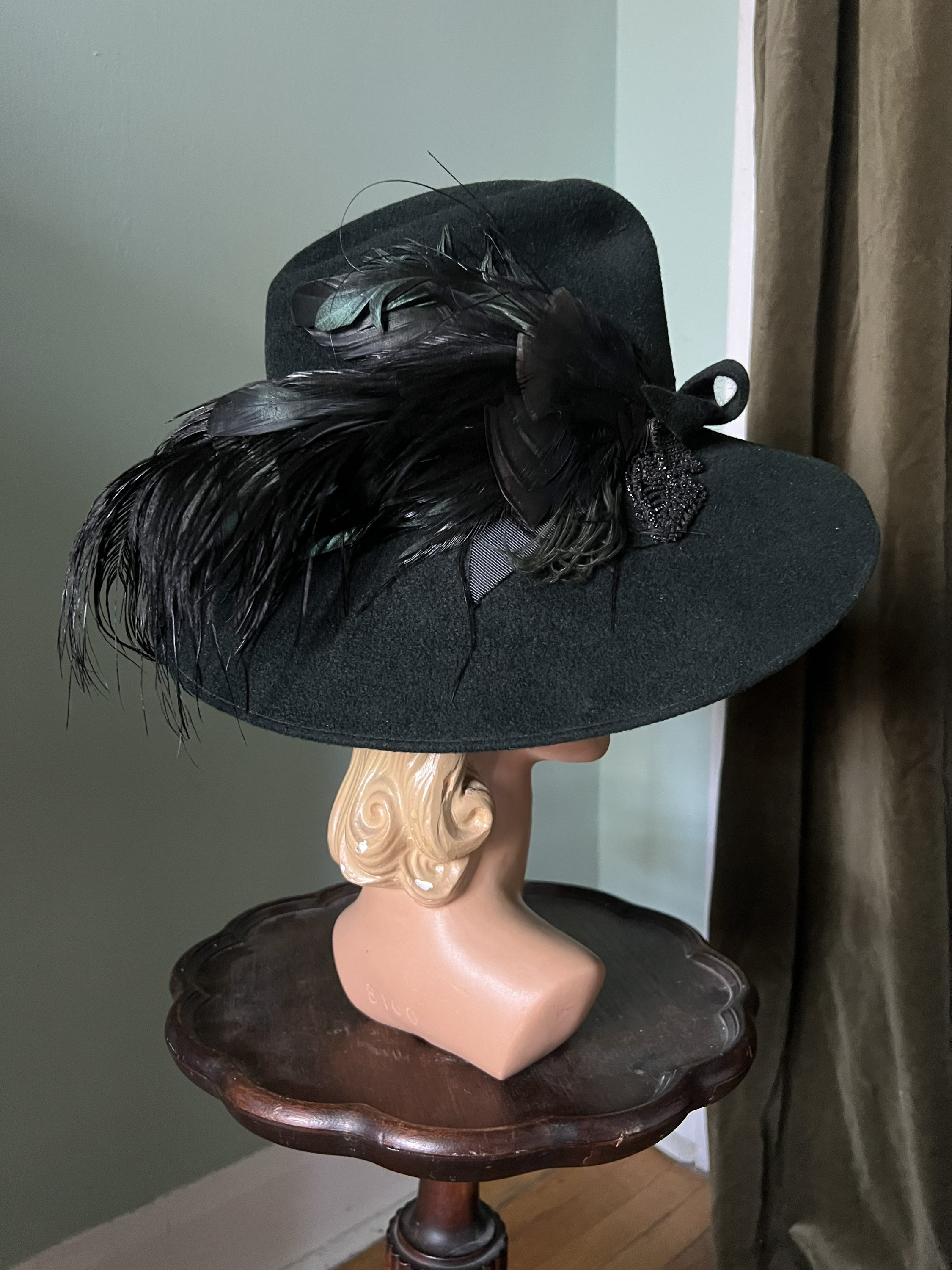 Lilliput Hat with Feather and Netting Feather Fascinator – Lilliput Hats main image 2
