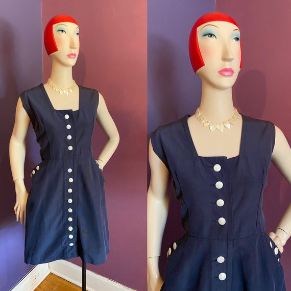 Vintage 1950s Shirt Waist Mini Dress XL VOLUP