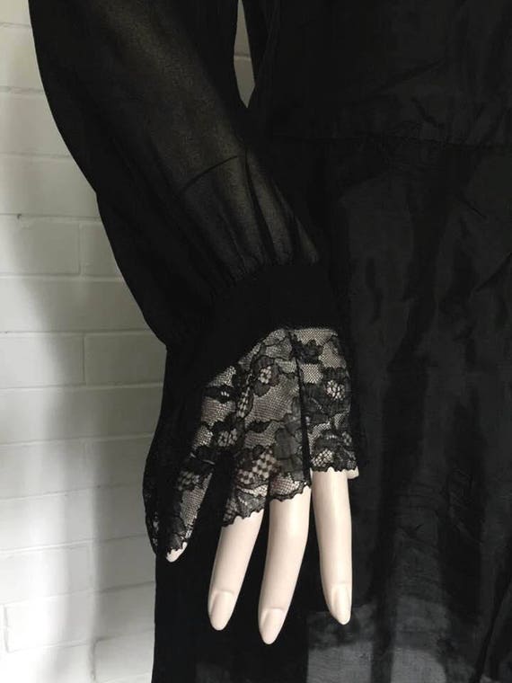 Vintage 1920s Slip Under dress with Sleeves S/M - image 2
