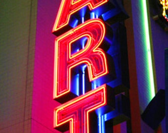 Neon Sign "ART" Fine Art Photographic Print in Various Sizes