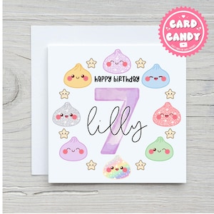 Personalised Name And Age Birthday Dumpling Card | Cuter Dumplings | Trending Kids Card