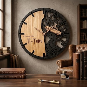 Reloj de pared 3D HP Oaken / Sauce Boxeador / Decoración de pared de madera premium para sala de juegos / Regalo único para geeks y amantes del cine / Reloj de gran tamaño