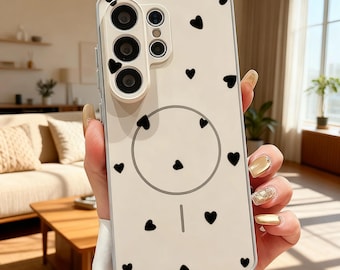 Magnetic Mini Heart Phone Case for Samsung Galaxy S24 S23 FE A55 A35
