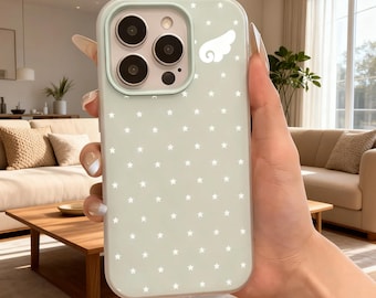 Korean Angel Wings iPhone Case: Star Cover for iPhone 17 Pro Max