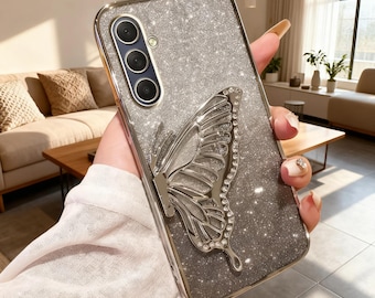 Gradient Butterfly Quicksand Samsung Case Soft Silicone Cover M55 M54 M34 M14 M53