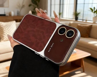 Retro Leopard Matte Phone Case for iPhone 14-17, Shockproof Camera Cover