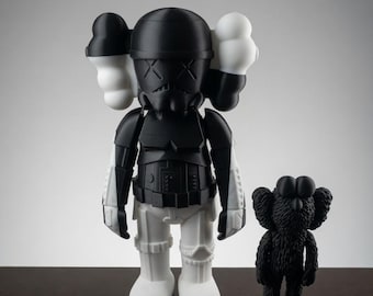 Figurine Art Toy XXL 50cm | Sculpture Design Urbain Noir et Blanc | Statuette Pop Culture Collector Mashup