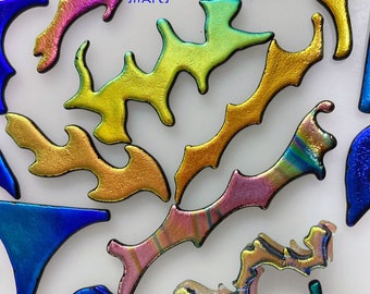 cool dichroic shapes mosaic accent pieces bead embroidery jewelry