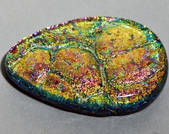 Dichroic Cab 38 mm Pear Gold Pink Green Copper
