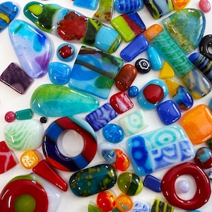 fusing mosaic jewelry supplies cabs scrap tiles assorted