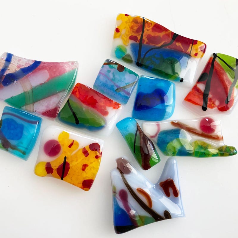 Fused Glass Tiles - Etsy