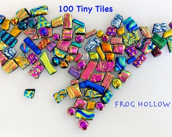 Dichroic Glass Tiles Itsy Bitsy 100 Smaller than a Dime