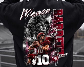 Custom Football Player Shirt, Personalized Football Photo Hoodie, Custom Team Name Sweatshirt, Player Name Number Tee, Football Mom Dad Gift