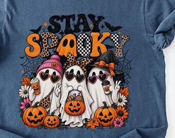 Stay Spooky Shirt, Halloween Ghost Tee, Boujee Ghost Sweatshirt, Cute Halloween Shirt, Retro Fall Tee, Pumpkin Ghost Shirt, Comfort Colors
