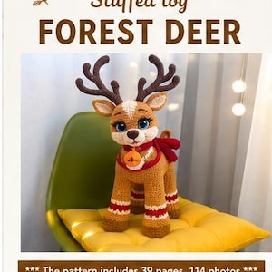 Forest Deer Crochet Pattern PDF | Crochet Reindeer Amigurumi | Stuffed Deer Toy Pattern | Christmas Deer | Digital Download