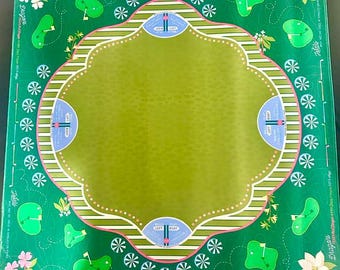 Olive green and Dark Green Golf Mahjong Mat