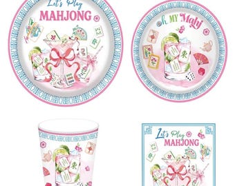 Mahjong Party Plates, Napkins, Cups, and Banner Set