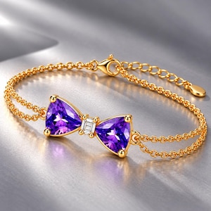 8 x 8mm Bi-Color Purple Blue Java Plum Sapphire Loose Gemstone Bracelet Trillion GIT Certified  Gemstone Bracelet 925 Silver Adjustable Size