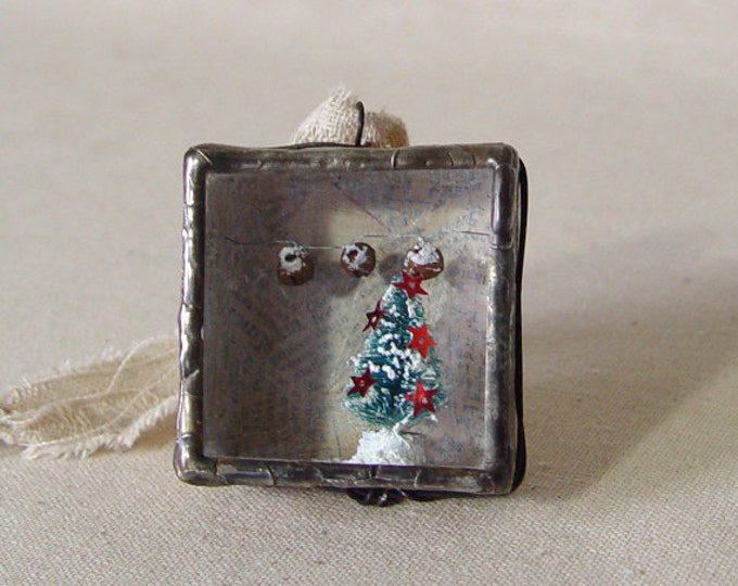 Holidays Christmas Ornament Shadow Box Shabby Chic Vintage Etsy