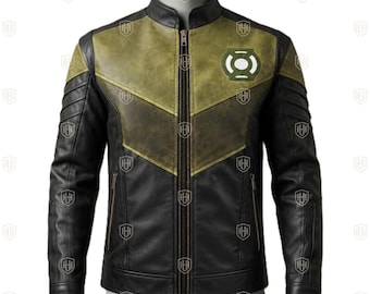 Hal Jordan Green Lantern Kyle Chandler Moto Biker Echtlederjacke