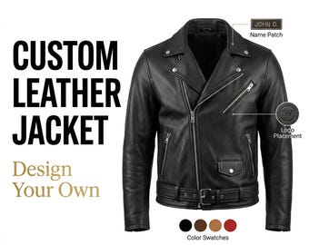 Maßgefertigte Lederjacke für Damen und Herren, personalisierte Bikerjacke