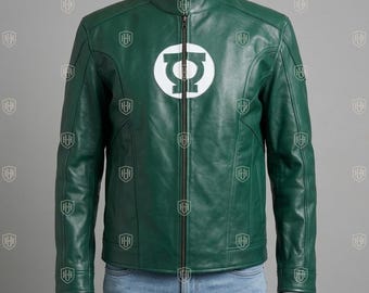 Hal Jordan Green Lantern Kyle Chandler Moto Biker Echtlederjacke