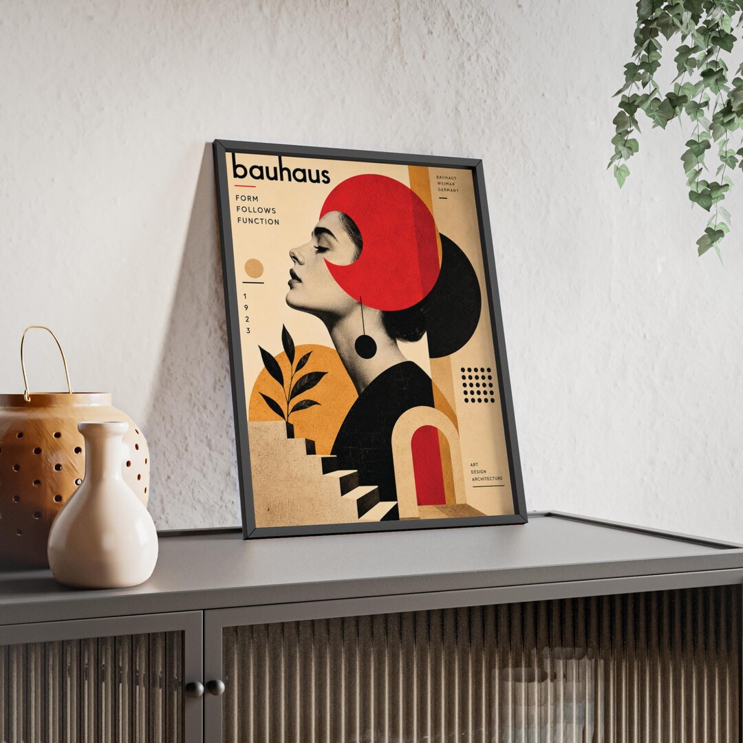 Bauhaus Profile Art Poster | Form Follows Function Weimar Exhibition ...
