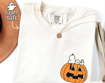Comfort Colors® Halloween Snp T-shirt, Cute Dog Halloween Shirt, Pumpkin Shirt, Dog and Bird Shirt, Halloween Gift
