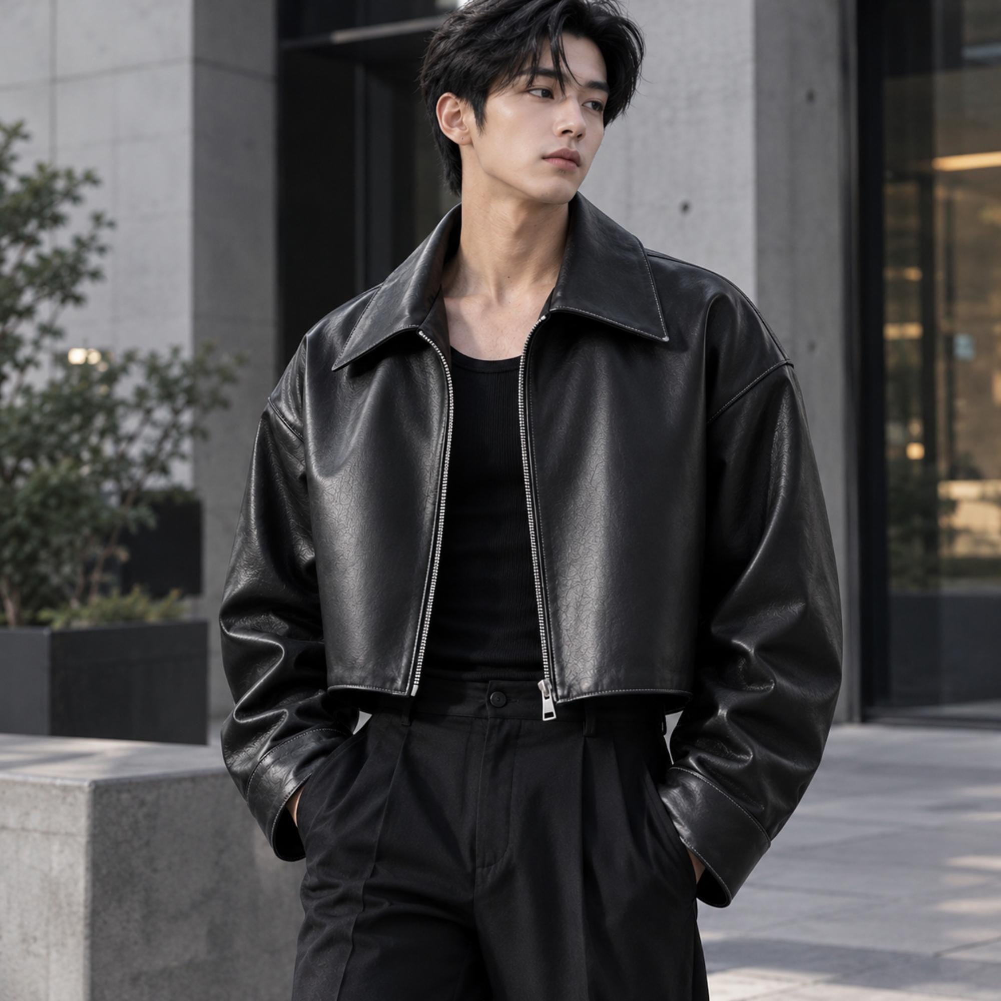 ジャケット・アウター Y2K 00s Archive Single Leather Blouson Y2k Leather Jacket Mens - Etsy