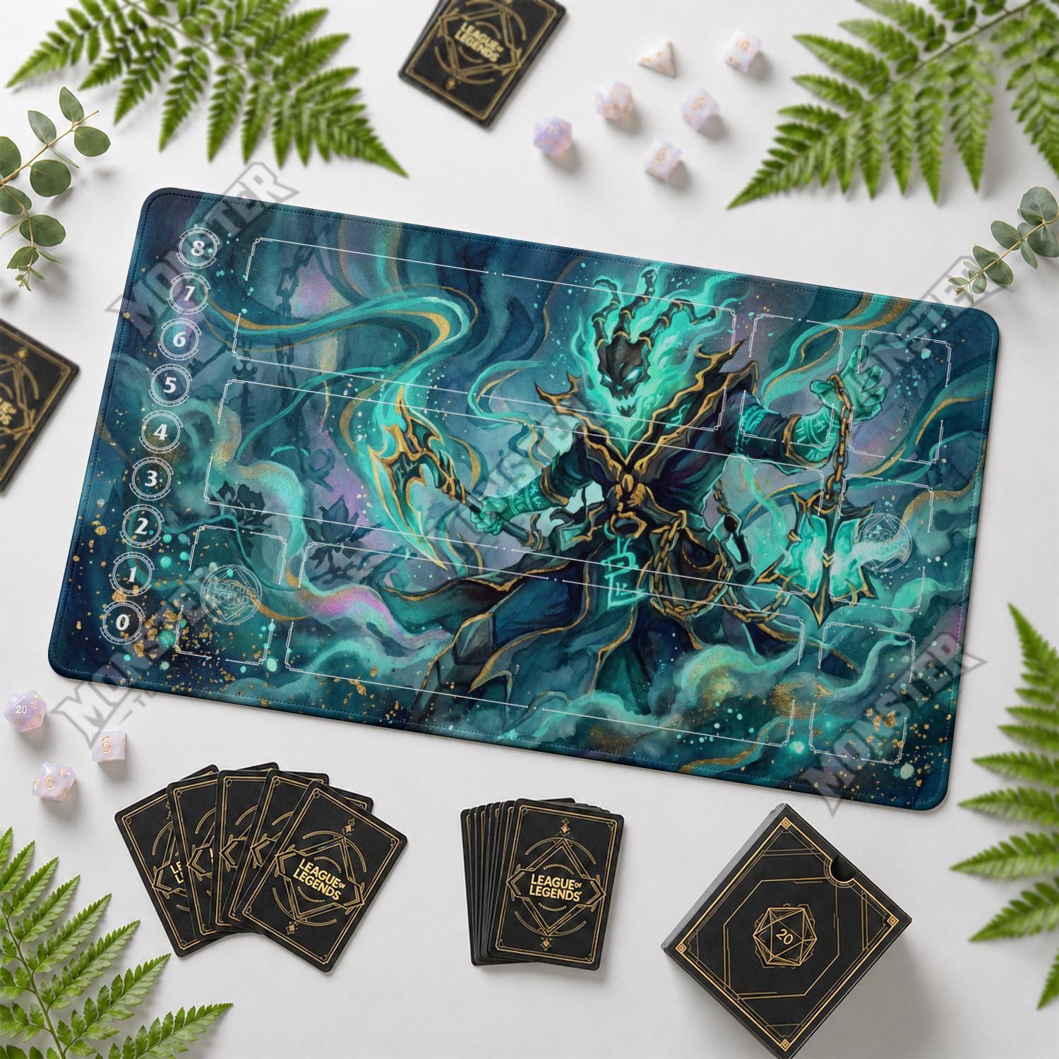 Riftbound Playmat Thresh Spectral | Lol TCG Card Mat 24x14 Zones