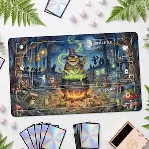 Tapete de juego MTG Bosque de la Rana Bruja / Tapete de cartas Commander EDH 24x14 Zonas