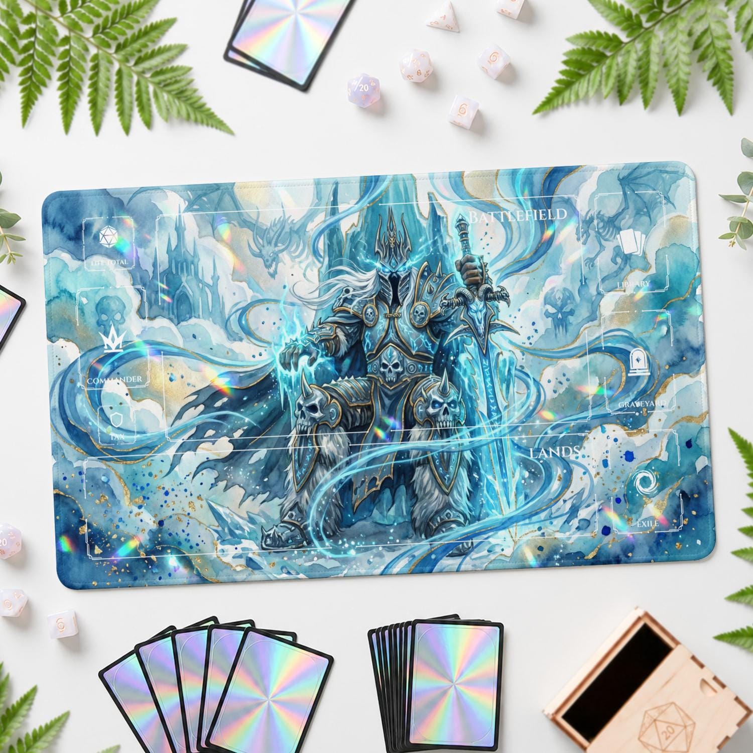 MTG Playmat Frozen Throne | Magic Commander EDH Card Mat 24x14