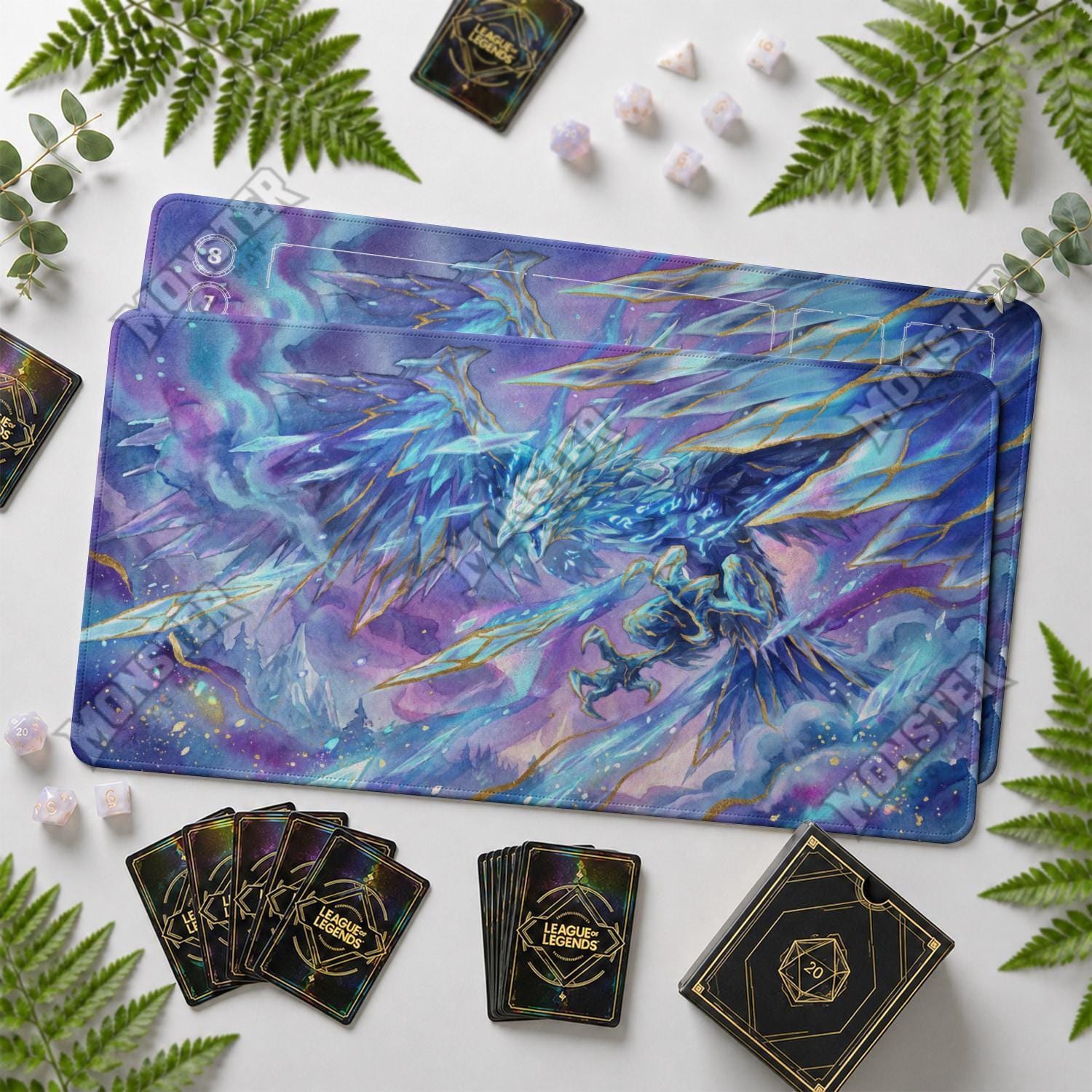Riftbound Playmat Anivia Frost | Lol TCG Card Mat 24x14 Zones - Etsy