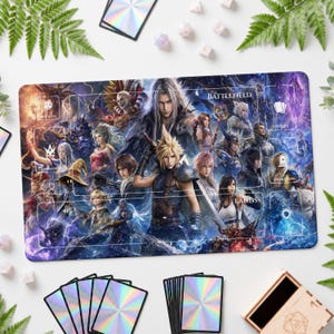 MTG Playmat Final Fantasy Roster | Commander EDH Card Mat 24x14 Zones